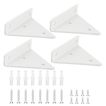 Hyllebærere, 4 stk. Trekantede Usynlige Jern Solid Veggmontert Flytende