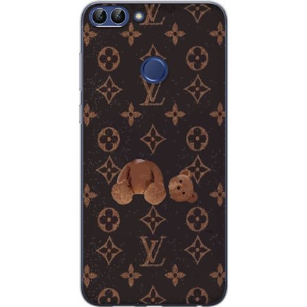 Yhteensopiva Puhelinkuori Huawei Huawei P smart Ylellinen monogrammikuvio rikkinäisellä nalletaustalla pimeässä muotiestetiikassa