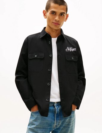 Tommy Hilfiger Herringbone Overshirt - Black - S