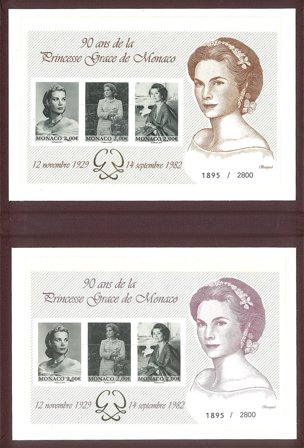 Monaco - Udstillingsminiark MonacoPhil 2019 - Luksusmappe med to utakkede miniark - oplag kun 2800 stk.