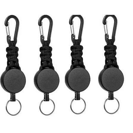 PCS Uttrekkbare nøkkelringer, karabinkrok-badgeholder, 60 cm uttrekkbar yoyo-rull med forsterket og slitesterk