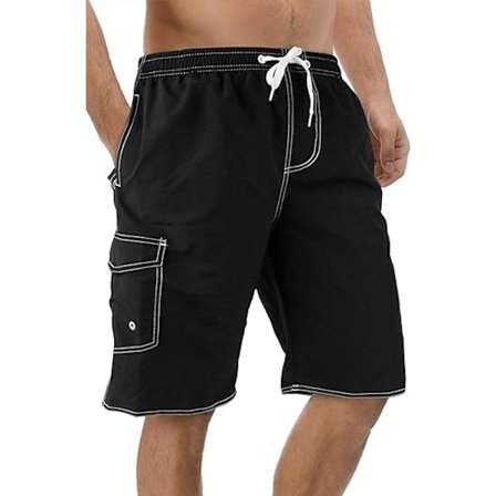 Badbyxor för män, snabbtorkande badshorts med meshfoder, roliga badkläder - XL - Svart
