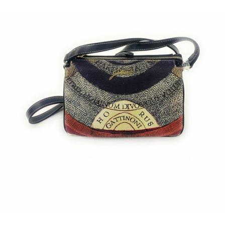 Gattinoni, Women's shoulder bag in Planetarium printing Zwart, Dames, Maat:ONE Size