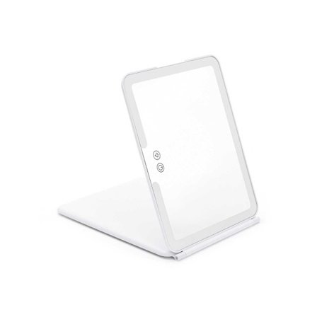 LED Makeup Spejl med 5x/7x Forstørrelse, Bærbart & Foldbart Toiletbordsspejl