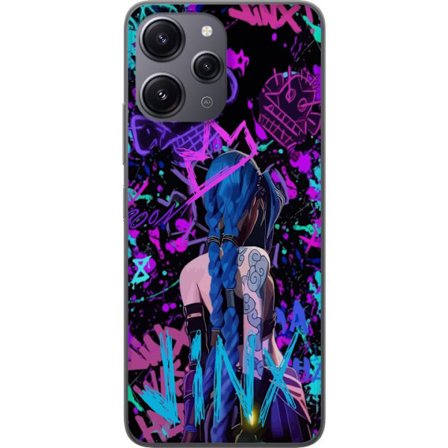 Yhteensopiva Puhelinkuori Xiaomi Xiaomi Redmi 12 Värikäs graffitipiirustus, jossa on sinipäinen hahmo urbaanissa katutaidetyylissä