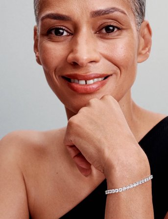 Pandora Sterling Silver Tennis Bracelet With Clear Cubic Zirconia - Silver - 20 CM