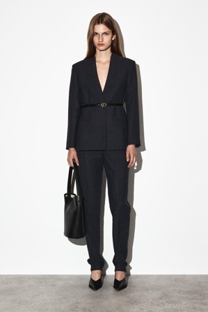 COS Damen Hose Aus Woll-Mix Mit Schmalem Bein - Schwarz