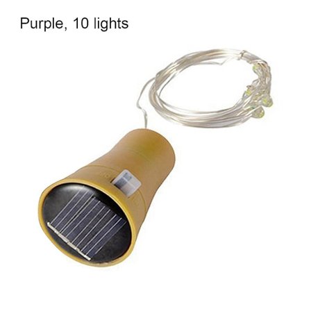 10-pack solcellslampor för vinflaskor, 20 LED solkorkar, koppartråd [DB]