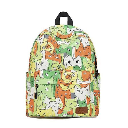 WABJTAM Ryggsäck för högstadiet, tecknad film, flickhjärta, grundskola, ryggsäck i canvas, stor kapacitet