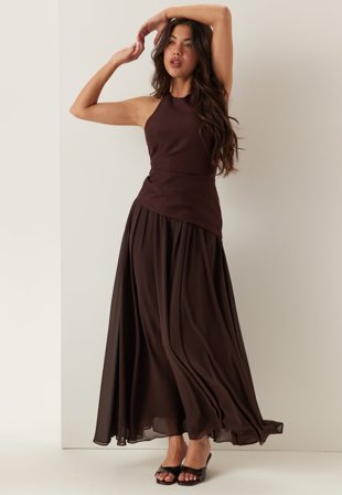 FOREVER NEW - Elise Godet Maxi Dress - Chocolate