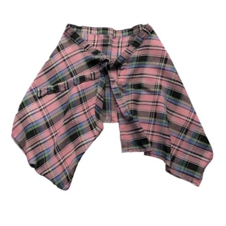 Unisex Rutig Lager-på-lager Kort Omlottkjol Oregelbunden Plisserad Förklädeskjol Knyt A-linje Höftscarf Överkjol Skjortförlängare Svart och vit-Perfet