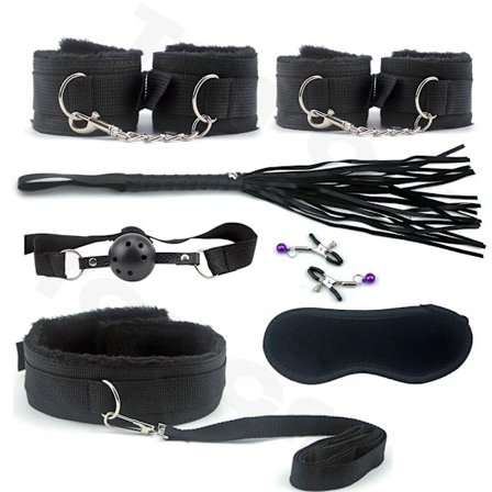 Voksenprodukter SM Spilsæt Bondage Sæt Bdsm Udstyr Læder Nylon Håndjern Knebel Pisk Reb Eksotiske Sexlegetøj til Kvinder