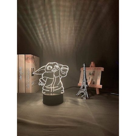 Venskab Julelampe Gave 3d Lampe Baby Yoda Figur Natlampe Til