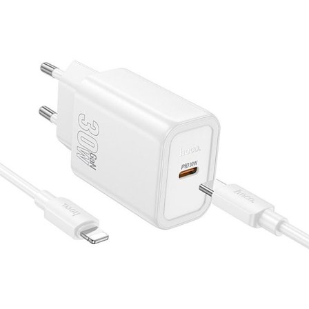 HOCO Hurtigoplader USB-C 30W USB-C/Lightning-kabel PD QC N62