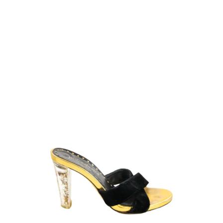 Saint Laurent Vintage, Pre-owned Velvetsandals Zwart, Dames, Maat:36 EU