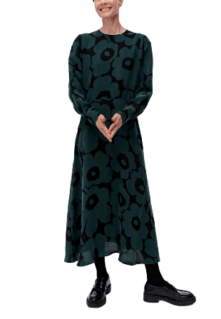 Marimekko Combu Unikko Dress Klänningar Dam Svart 34