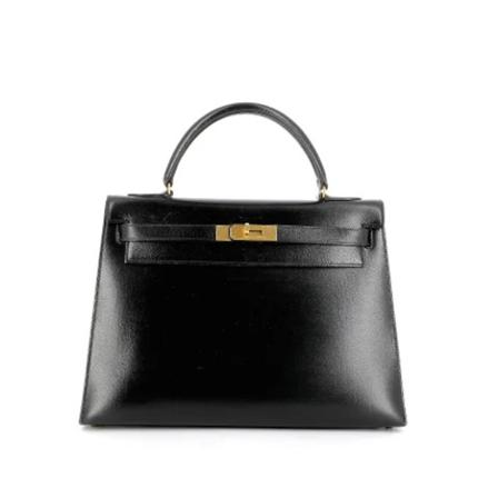 Hermès Vintage Pre-owned Leather handbags svart, Dam Vintage Väskor, Dam, Storlek: ONE SIZE