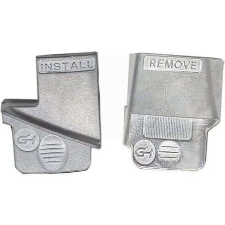 2 st metallsträckbältesverktyg för avtagning/montering, Ribbad drivning