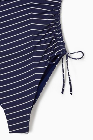 COS Femme Maillot De Bain Bandeau Froncé in Bleu