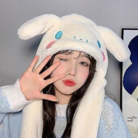 Söpö Sanrio-hattu Cinnamoroll-asusteet Pidän lämpimänä P-korvaläppä Korvat liikkuvat Anime-pehmolelut tytöille 01