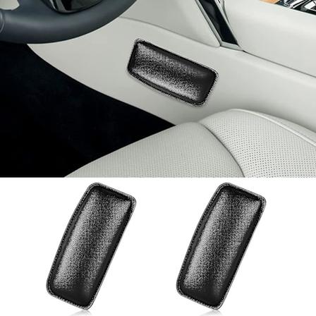 2-pakning bilknekulepute, automatisk midtkonsoll kneleggbuepute myk pute, elastisk lårstøtte komfortpute bilinteriørtilbehør (svart)