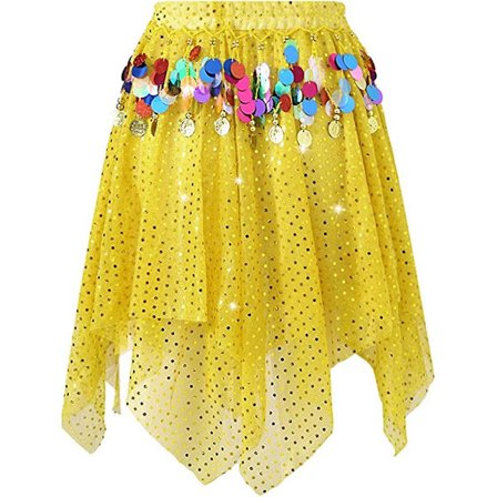 Kvinnors Sparkle Running Asymmetriska Lagrade Kjolar Stadskjolar Running Tutu, Gul