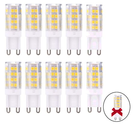G9 LED-lampor, Varmvit 3000K 5W G9 LED-lampa motsvarande 40W halogenlampor 420 lumen; ej dimbar, 10-pack [Energiklass F]
