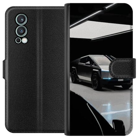 Yhteensopiva Lompakkokotelo OnePlus Nord 2 5G Tesla Cybertruck futuristinen sähköauto konseptisuunnittelu pimeässä studiossa moderni auto kuvitus