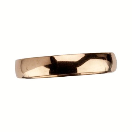 Slät Blank Rosé Guld Ring i Rostfritt Stål 4 mm - Stl 16,5