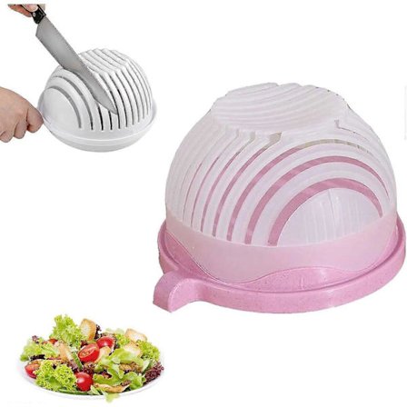 Snabb Salladsskärare Skål, Strimlare Sallad Grönsaksskärare, Ny Grönsaksskärare Skärare Skiva Grönsaksdelare, Salladsskärare Skål, Rosa