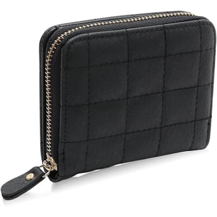 Damepung, PU-læderpung med flere kortspor og rum, dame lynlåskortpung