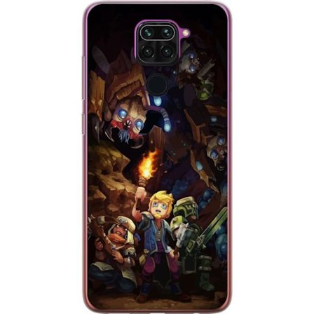 Kompatibelt Mobildeksel til Xiaomi Redmi Note 9 Hytale helter i en mørk grotte med fakkel og monstre