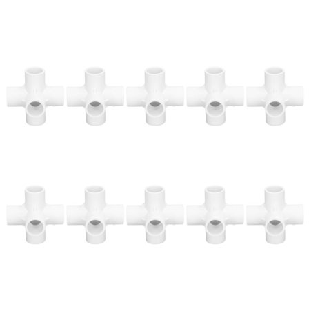 10 ST 6-veis rørkoblinger PVC-plastrør Albuekobling 20 mm innvendig diameter Hvit