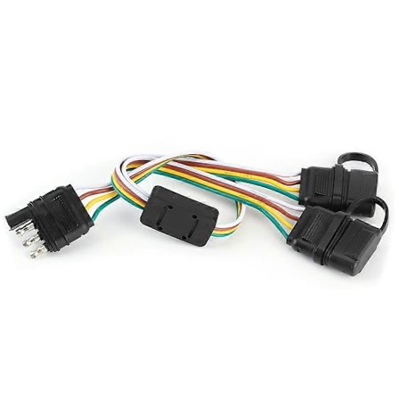 4-Pin Släpvagnskontakt Tvådelad Adapter Uttag US Typ Kabelanslutning Tillbehör för Husvagnar