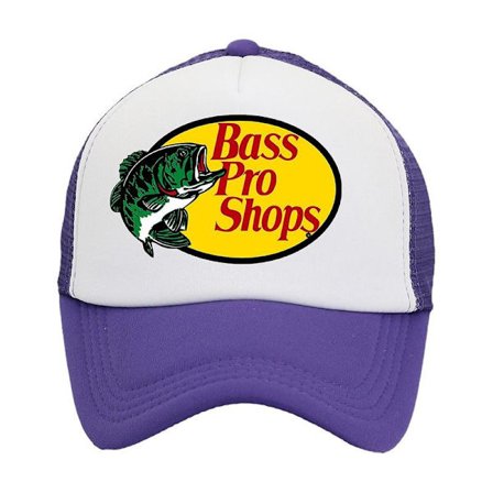 Bass Pro Shop Udendørskasket Truckerkasket Mesh - Herre og Dame One Size Fits All Snapback-lukning - Perfekt til Jagt & Fiskeri - Perfekt Lilla