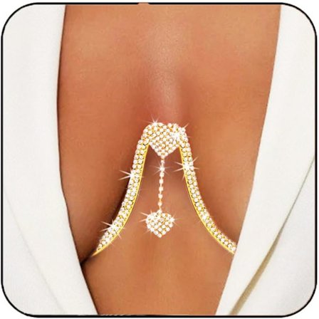 Rhinestone BH Kæde Brystholder Bikini Kropssmykker til Kvinder Guld