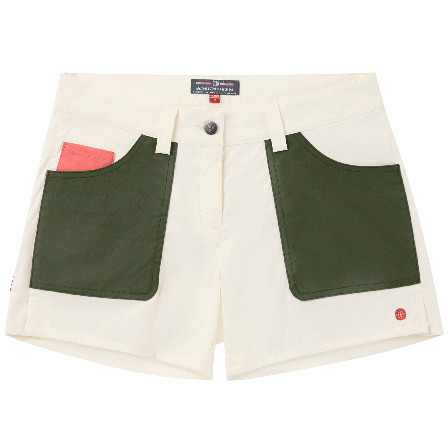 Amundsen 3Incher Field Shorts Womens Offwhite/Green