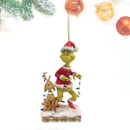 Udsøgte julepynt i resin, håndlavet Dr. Seuss Grinch dekorationsgaveæske.