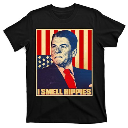Vintage President Reagan I Smell Hippies T-skjorte
