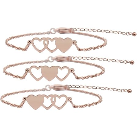 Tre Søstre Ring Sæt, Tre Hjerte Ringe, Venskabsringe, Tre Søstre Gave