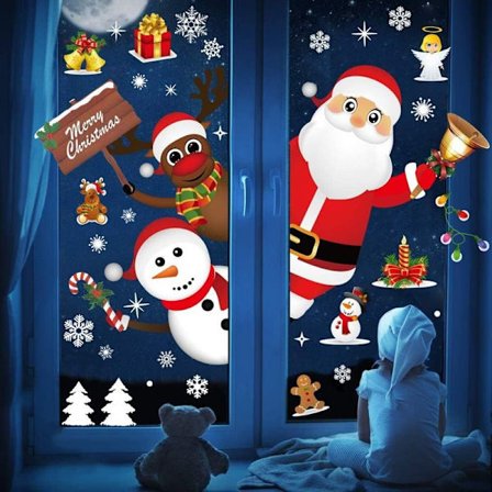 Jul fönsterdekaler jul fönsterdekoration DIY söt ren jul