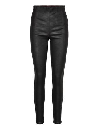 Crtabea Woven Legging Trousers Leather Leggings/Bukser Svart Cream