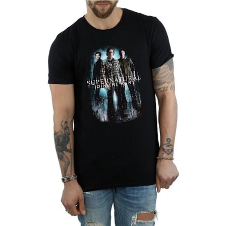 Supernatural Mens Group Shot Bomull T-Shirt L Svart
