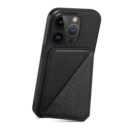 Kickstand Card Slot Phone case För Iphone 11 Pro Stötsäker kalvstruktur Pu+pc+tpu Telefonskal