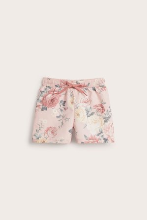Newbie | Blomstrete badeshorts | Rosa