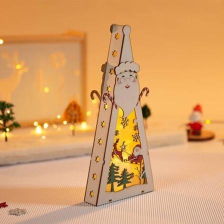 Juletrepynt - Mini glødende julehusanheng | Julepynt med julenissen.