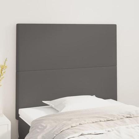 Vidaxl Huvudgavlar 2 St Grå 90x5x78/88 Cm Konstläder Grå