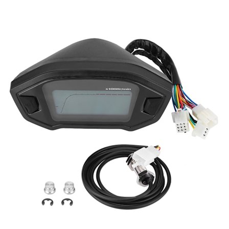 Universal Motorcykel Digital LCD Speedometer Odometer Tachometer med Hastighedssensor