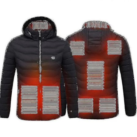 Opvarmet Jakke, Vinter Udendørs Varm Elvarme Frakke, 8 Varmezoner hg