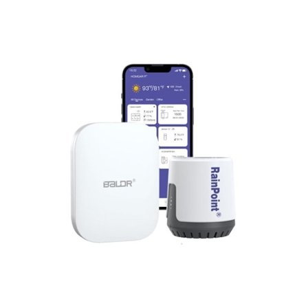 RAINPOINT - Trådløs Wi-Fi Digital Regnmåler for Præcis Regnmåling via Smart Gateway Hub (Inkluderet) - Kun 2,4 GHz Wi-Fi-X43-